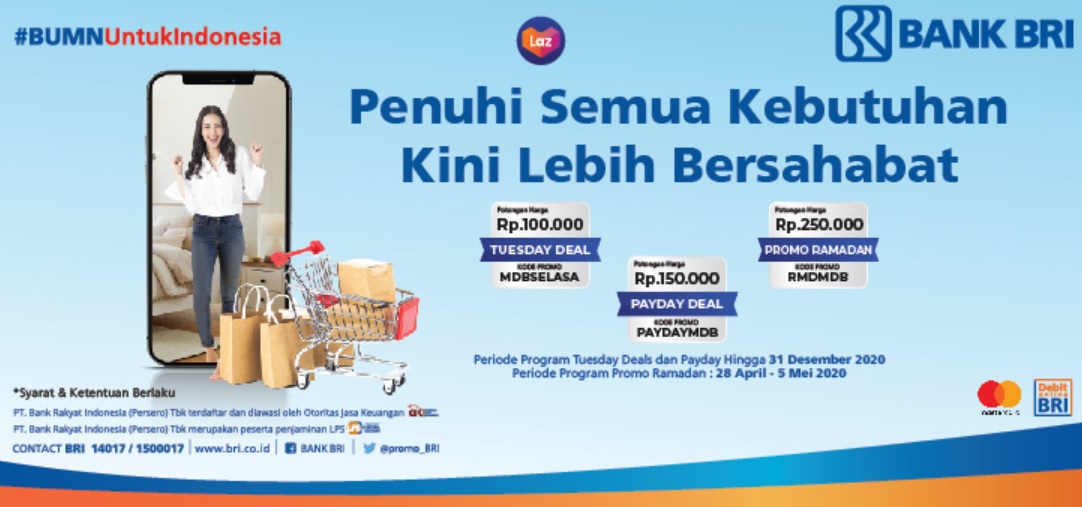 Cara Bayar Lazada Lewat Bank BRI, Mobile dan ATM