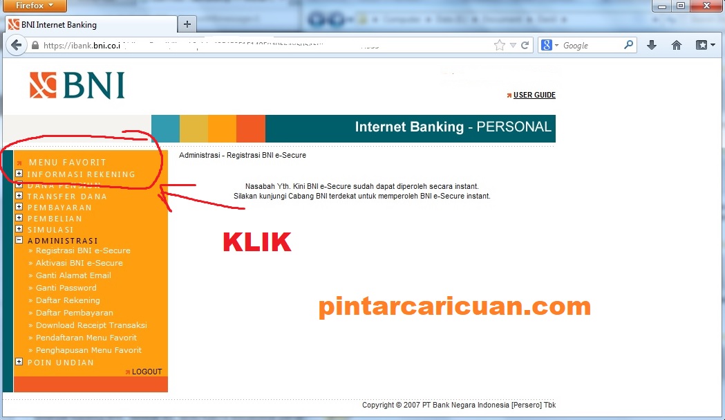 Cara Cek Saldo BNI lewat Internet Banking