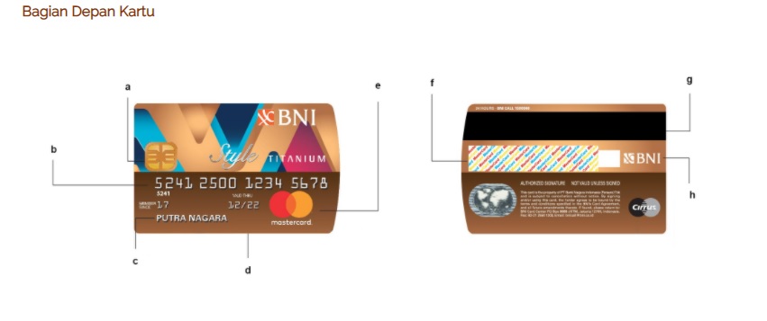 Contoh Kartu Bank BNI