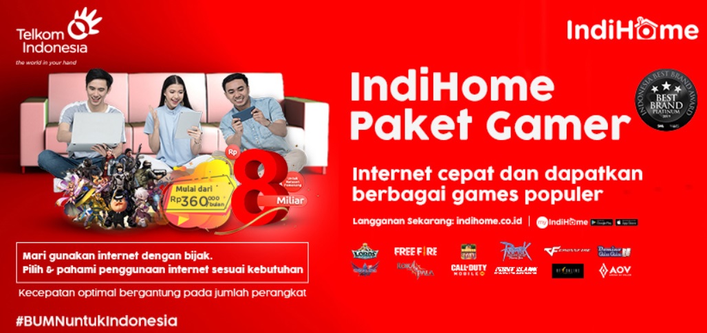 Indihome Paket Gamer Puas dan Murah