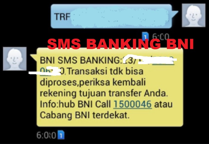 Transaksi SMS Banking BNI