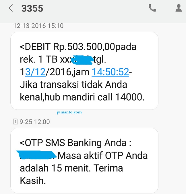 Cara daftar sms banking mandiri lewat atm