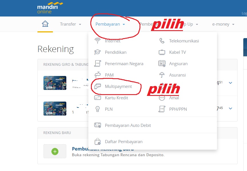Cara Bayar Virtual Account Mandiri lewat Internet Banking Mandiri
