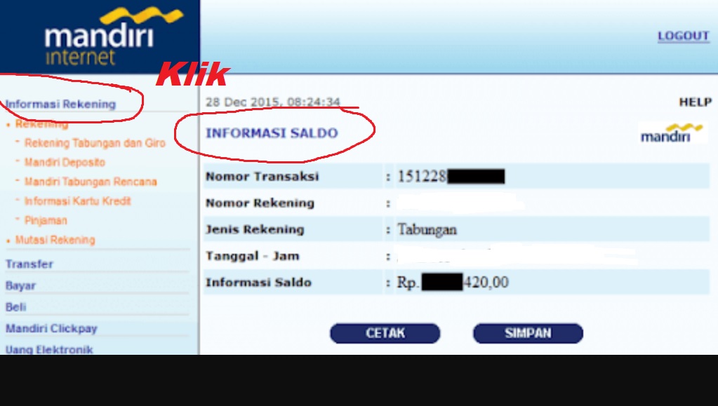 Cara Cek Saldo Mandiri Lewat Internet Banking