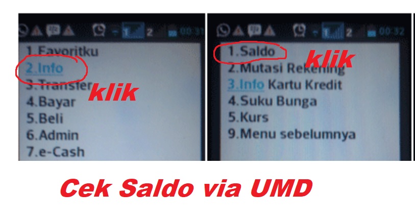 Cek saldo ATM Mandiri lewat UMD *141*6#