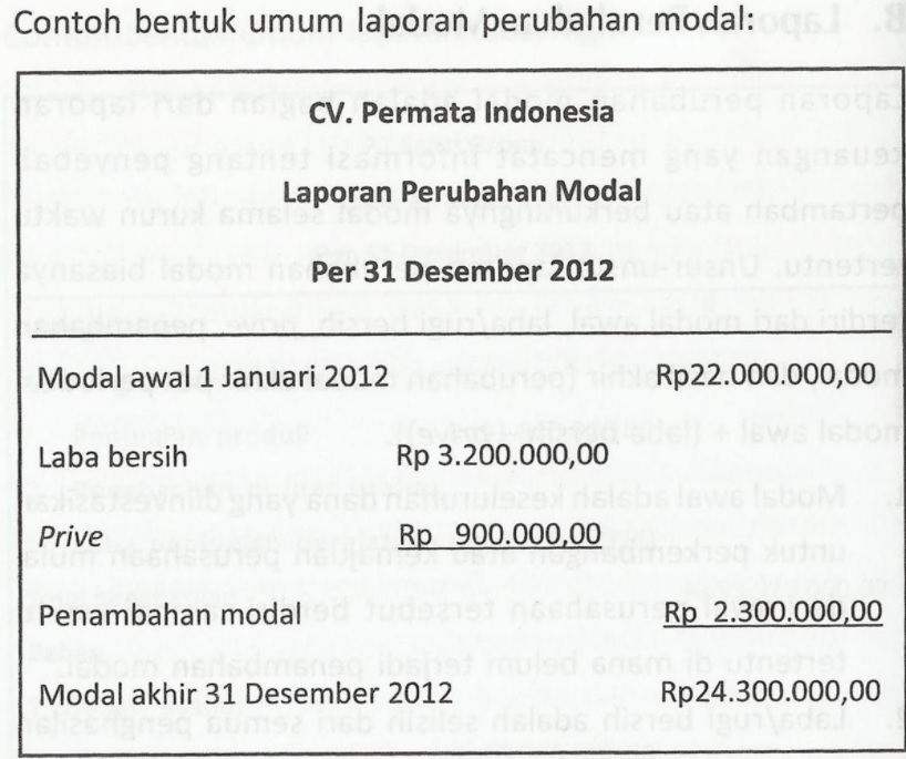 Buat Laporan Perubahaan Modal