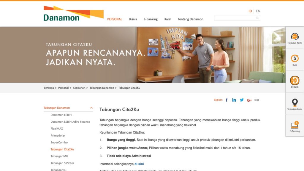 buka tabungan cita citaku bank danamon