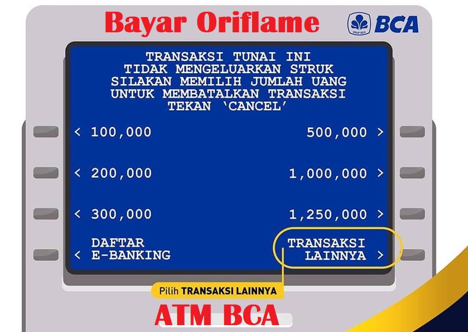 Cara Bayar Oriflame Via ATM BCA