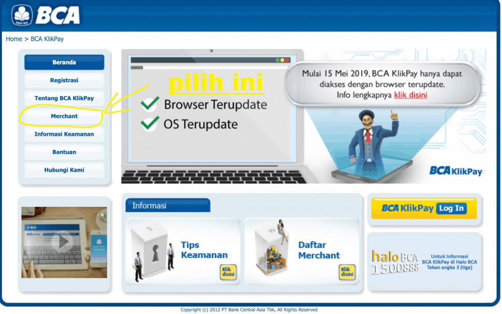 Cara Melihat Nomor MID EDC BCA di Website BCA