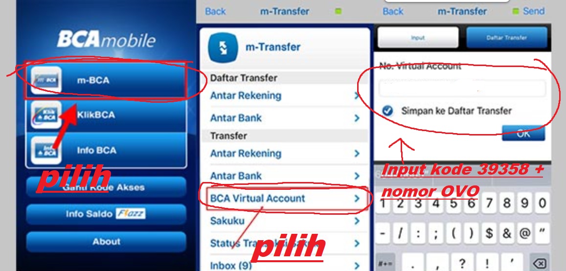 Cara Top Up OVO lewat Mobile BCA (m-banking BCA)