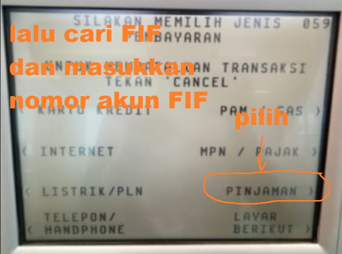 Cara bayar FIF via ATM BCA Mudah