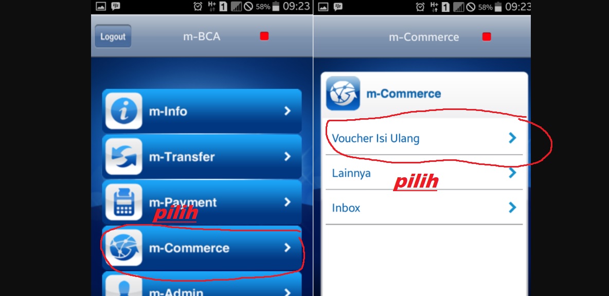 Cara isi Pulsa Lewat BCA Mobile