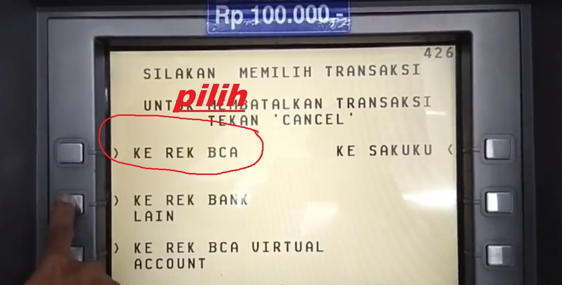 Cara transfer uang lewat ATM BCA ke Rekening BCA