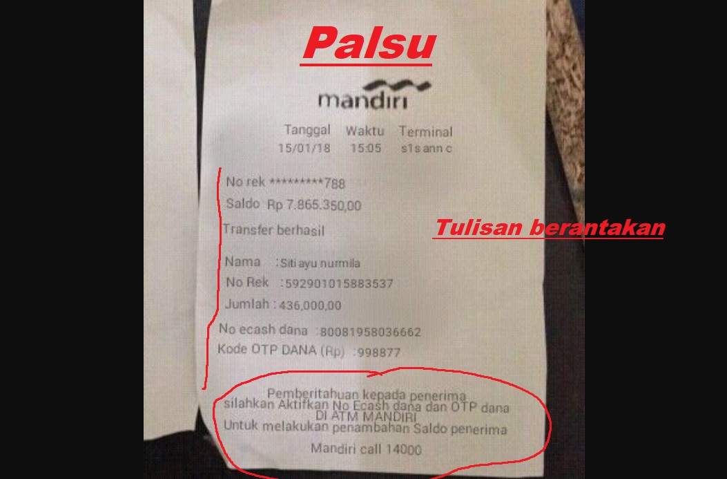 Bukti Transfer Mandiri Terbaru