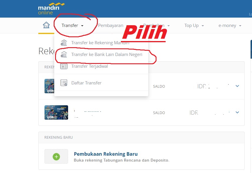 Cara Transfer Uang Lewat Internet Banking Mandiri ke Rekening Bank Lain