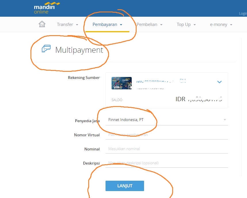 Cara Bayar Deposit Indihome Lewat Internet Banking Mandiri