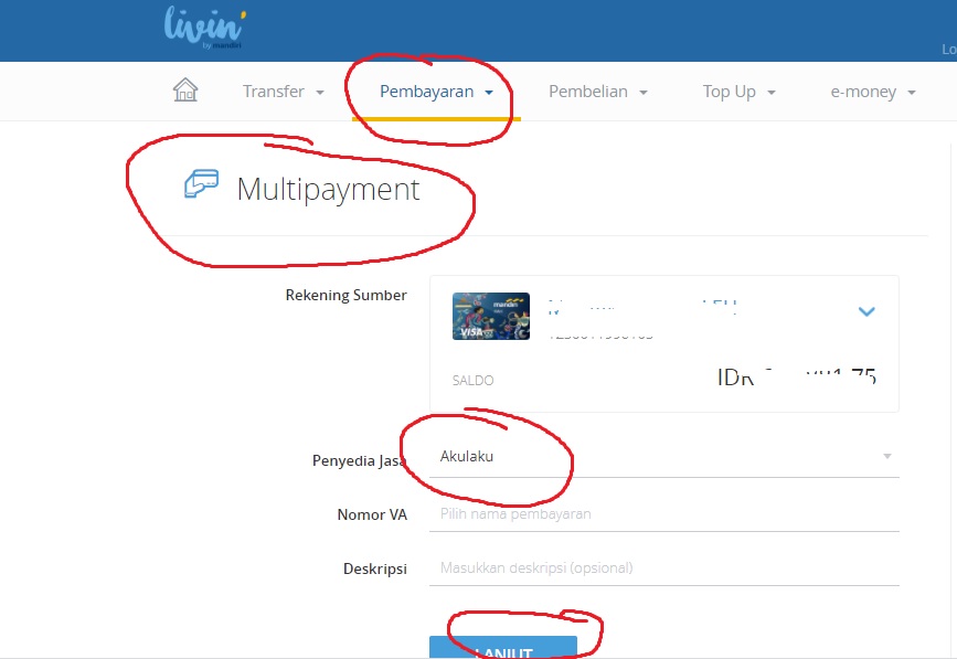 Cara Bayar Tagihan Akulaku Lewat Internet Banking Mandiri
