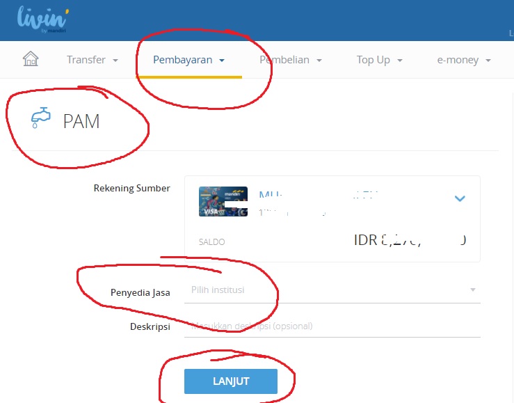Cara Bayar PDAM lewat Mobile Banking Mandiri