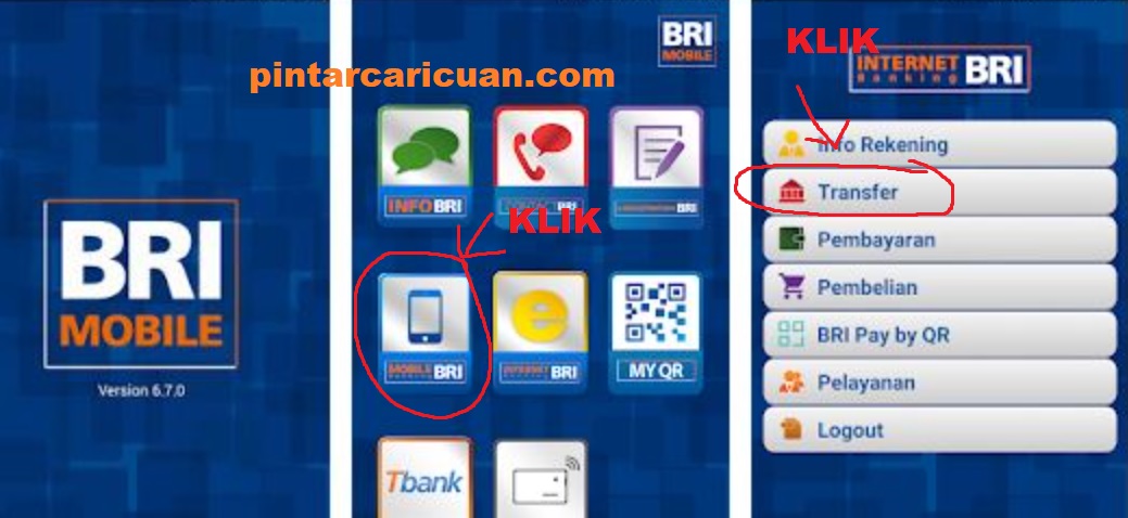 Cara Transfer BRI ke BCA lewat mobile Banking