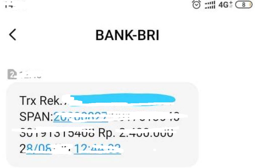 Transfer Uang Lewat SMS Banking BRI ke BRI dan Bank Lain