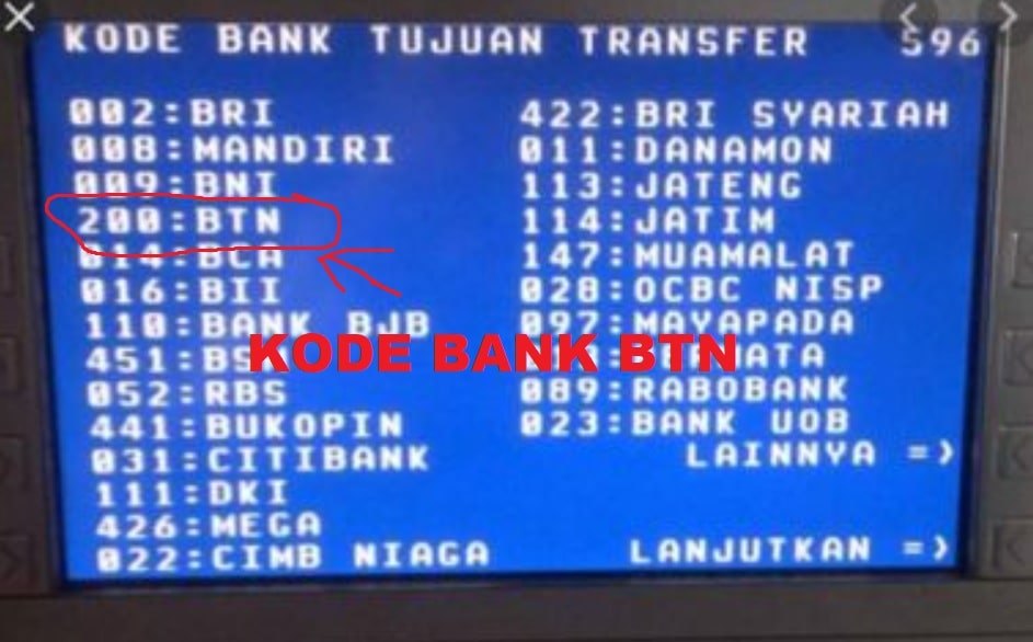 Kode Transfer Bank BTN