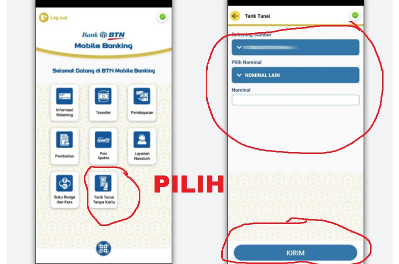 Tarik Tunai di ATM BTN Tanpa Kartu